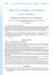 Arrété ministériel relatif à la lutte contre la flavescence dorée